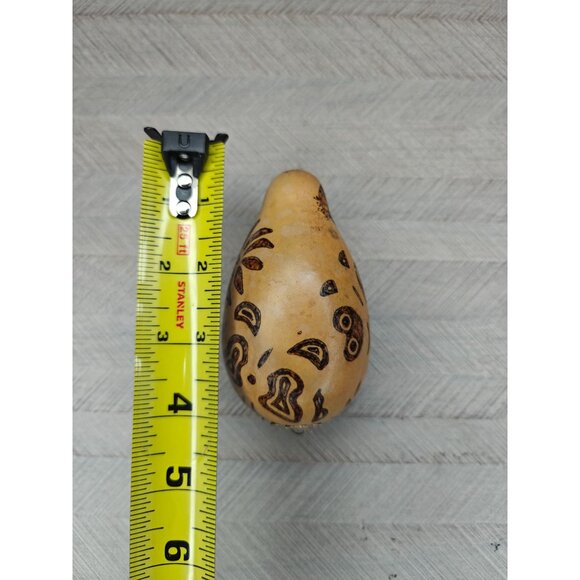 Handpainted Gourd Ornament Burned Etched Designs Butterfly Ladybug Hanging 4.5" - Picture 7 of 9